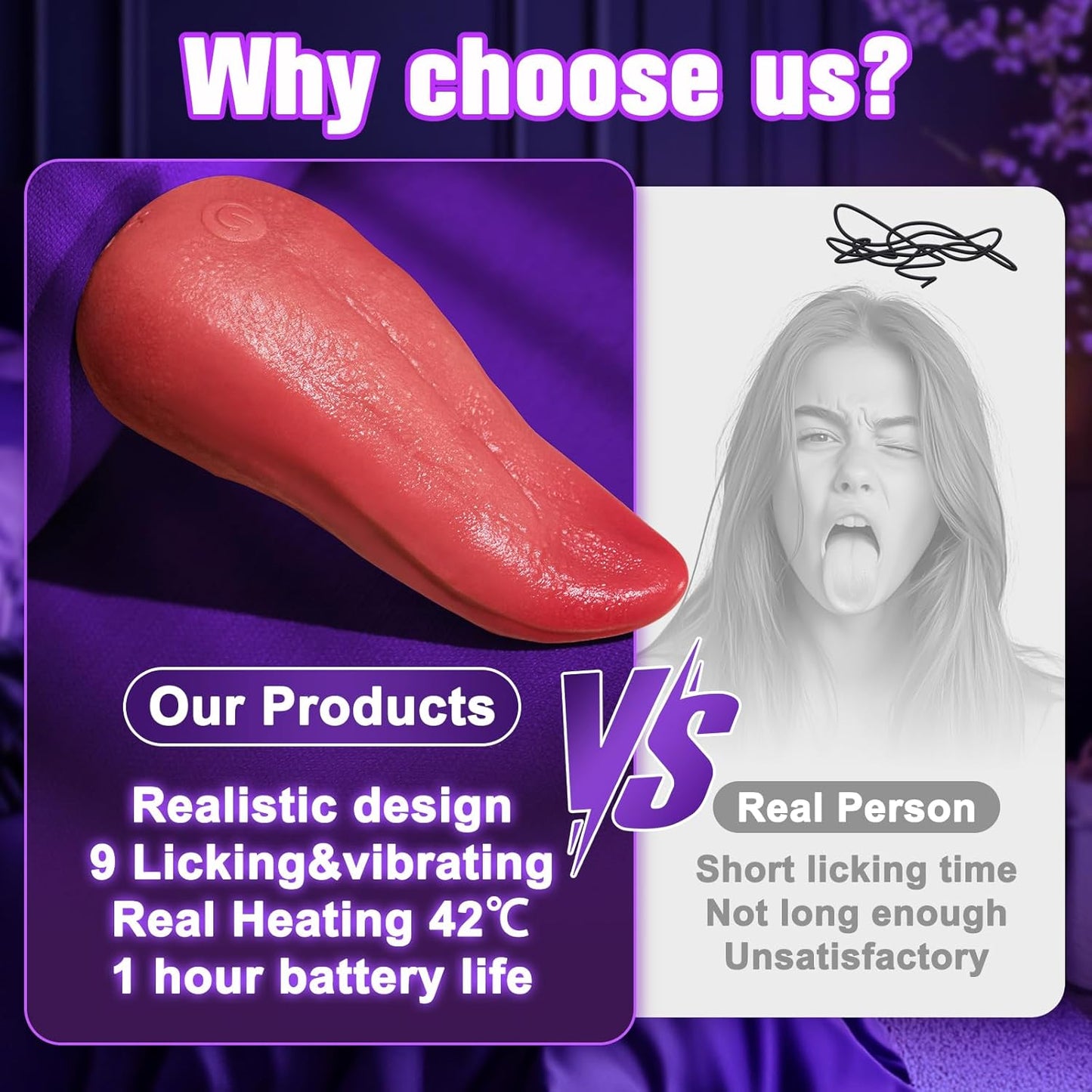 💝Latest listings in 2025 💞 Female Tongue Vibrator Sex Toy - 3 in 1 Realistic Vibrator Adult Sex Toy